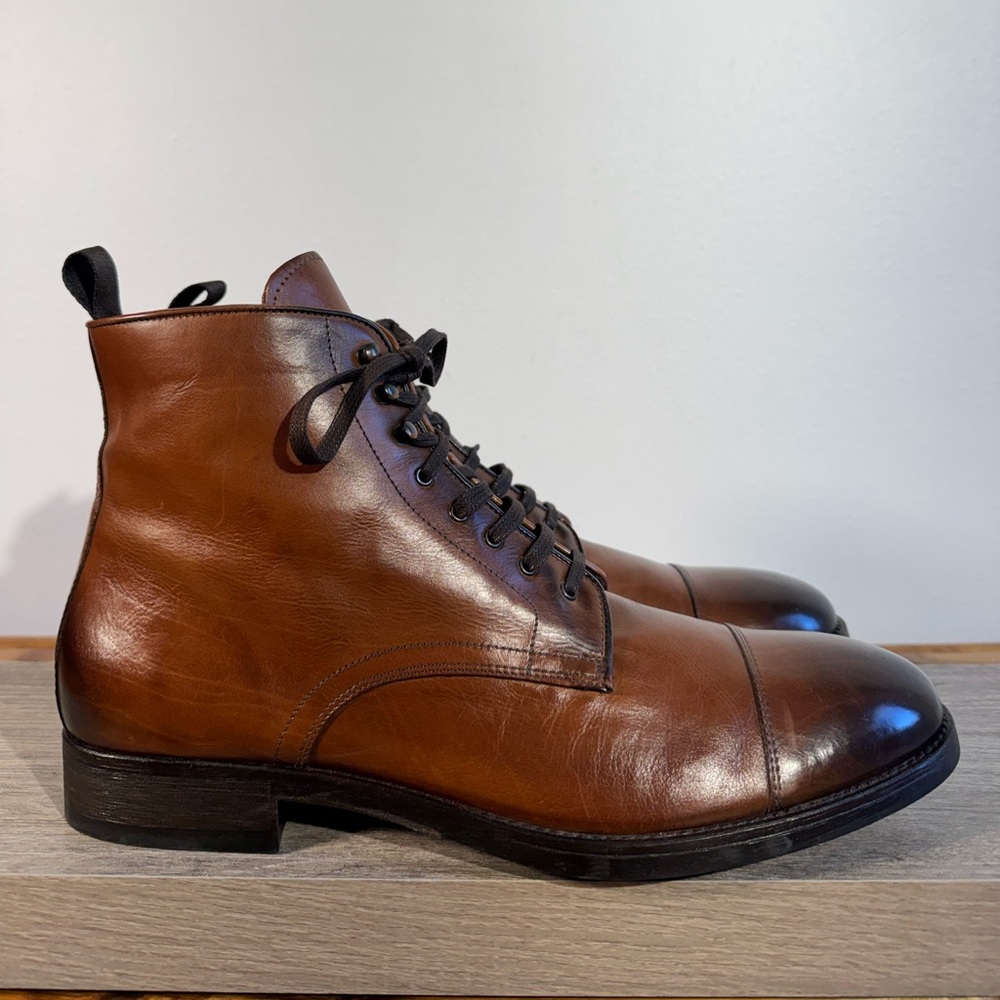 TO BOOT New York Men’s Richmond Boots Size 13 Burnished Leather Made In Italy